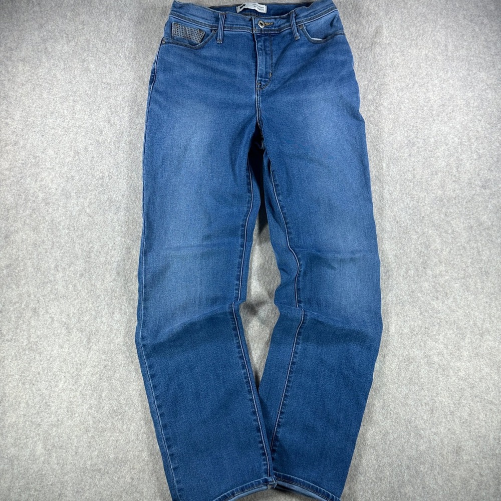 Levis Womens 512 Perfectly Slimming Straight Leg Jeans Medium Wash Blue Size 10